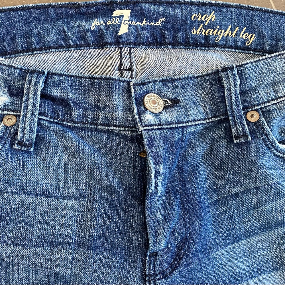 7 for all mankind cropped straight leg jeans sz 30 - Picture 3 of 6